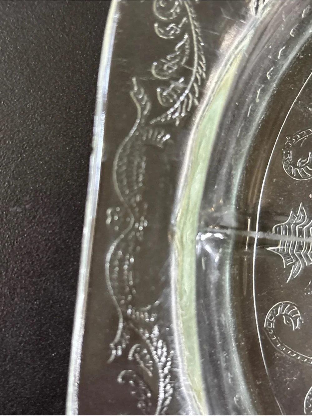 Clear Embossed Glass Serving Platter - Elegant Clear Design